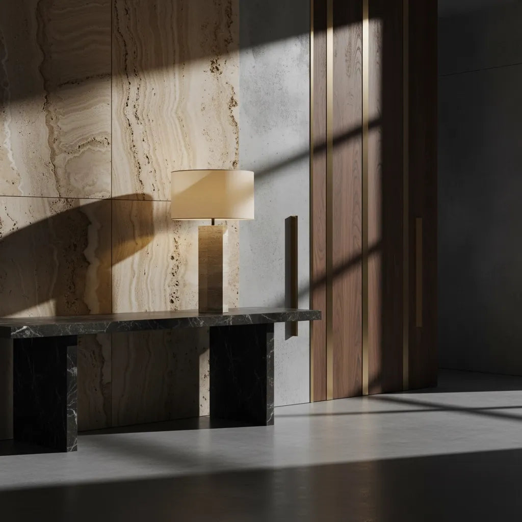 Lampe Pied Travertin