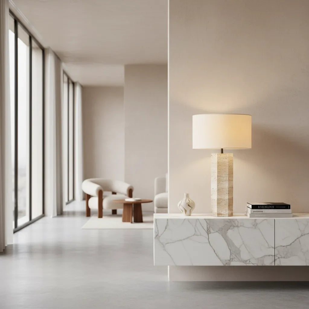 Lampe Pied Travertin