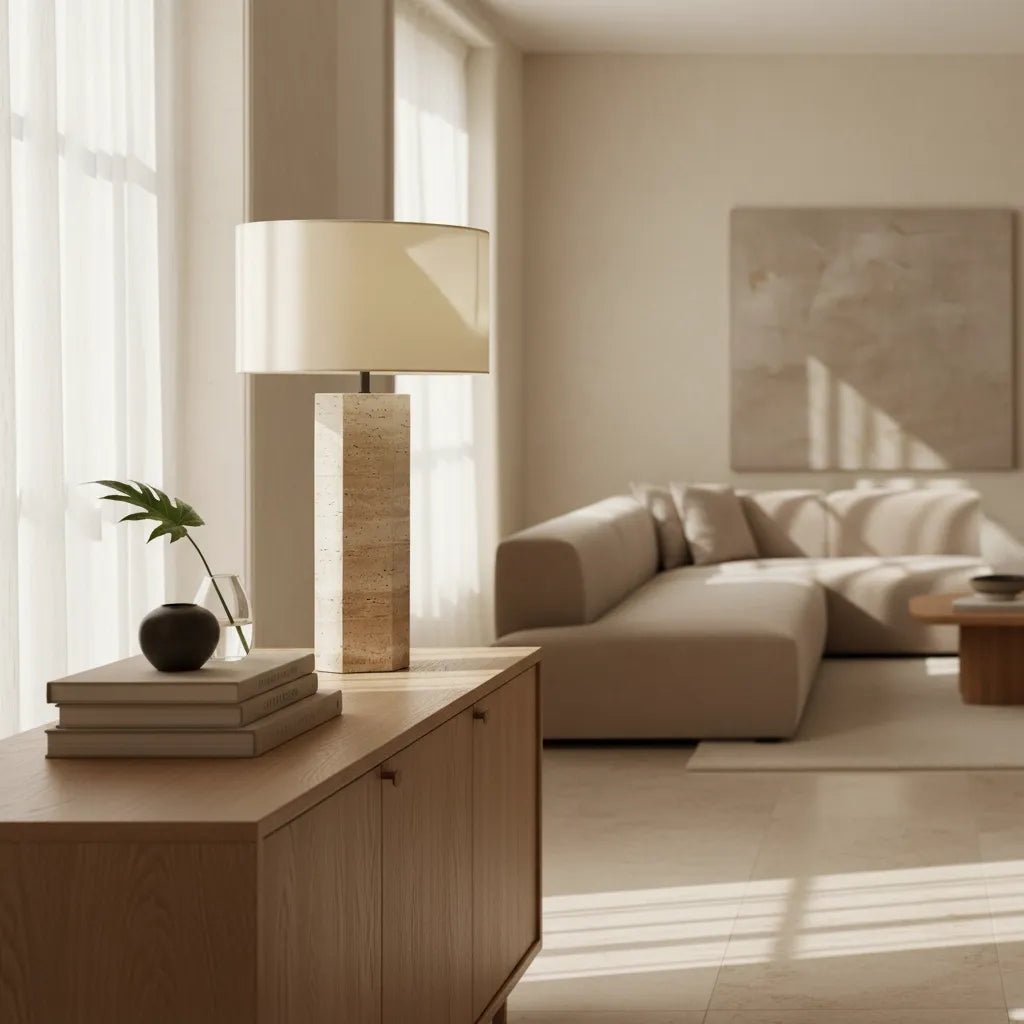 Lampe Pied Travertin