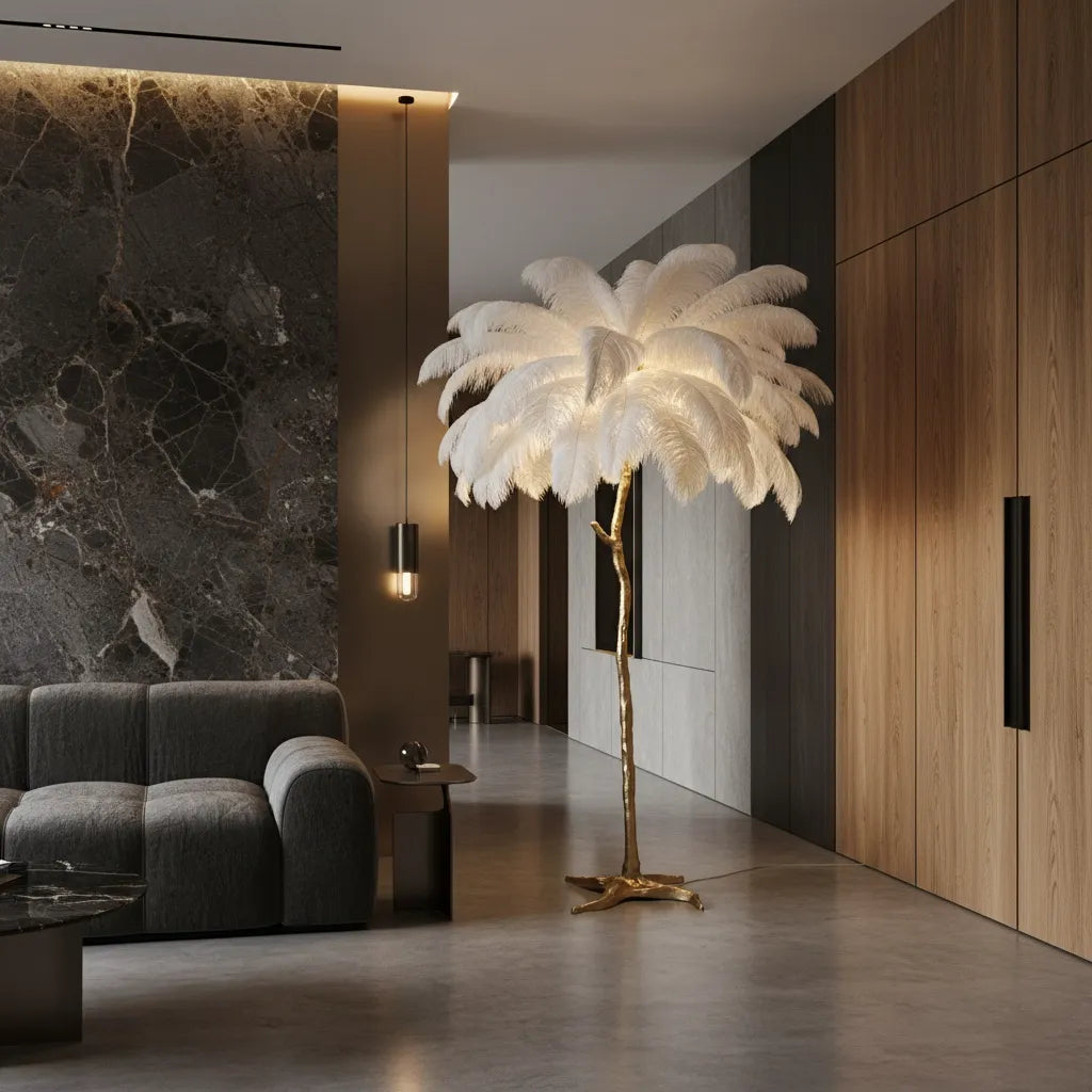 Lampe Plume d'Autruche