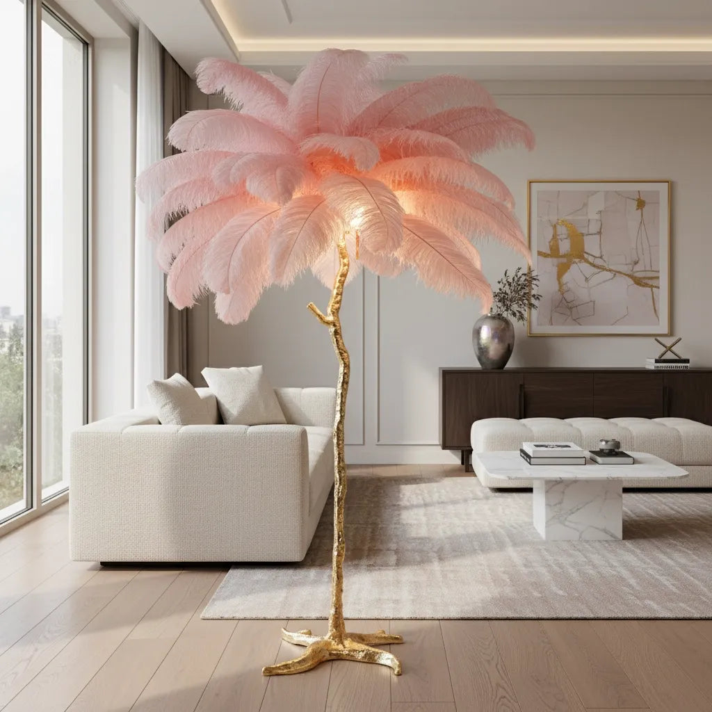 Lampe Plume d'Autruche