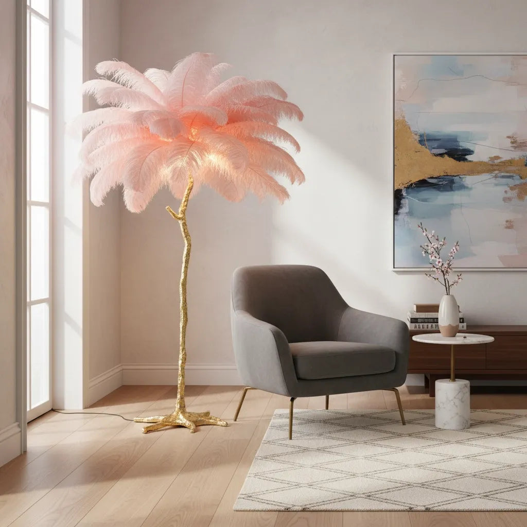 Lampe Plume d'Autruche