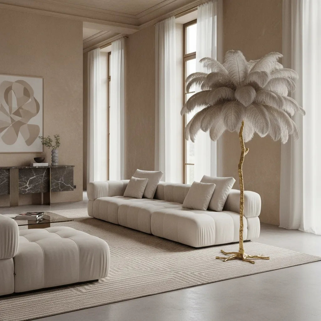 Lampe Plume d'Autruche