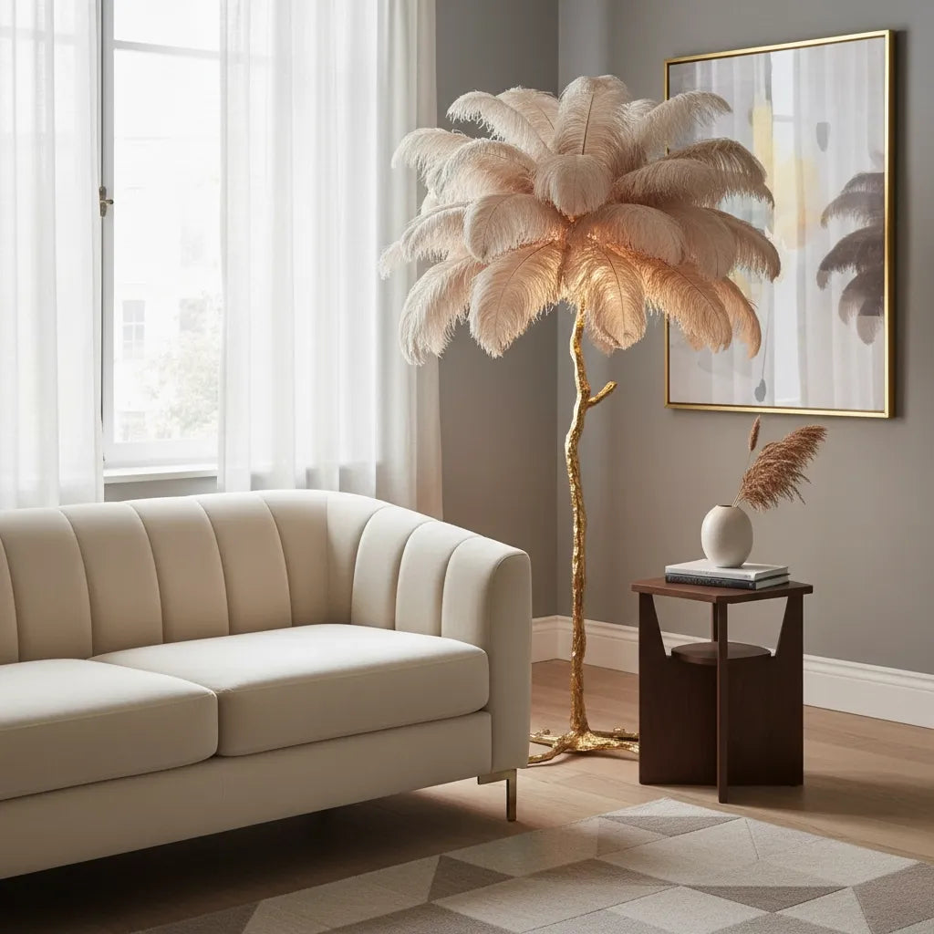 Lampe Plume d'Autruche