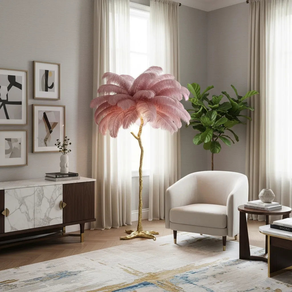 Lampe Plume d'Autruche