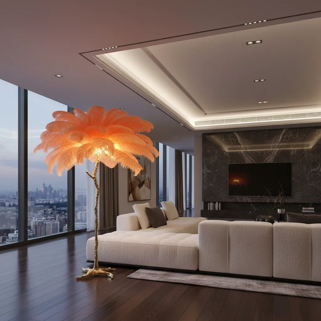 Lampe Plume d'Autruche