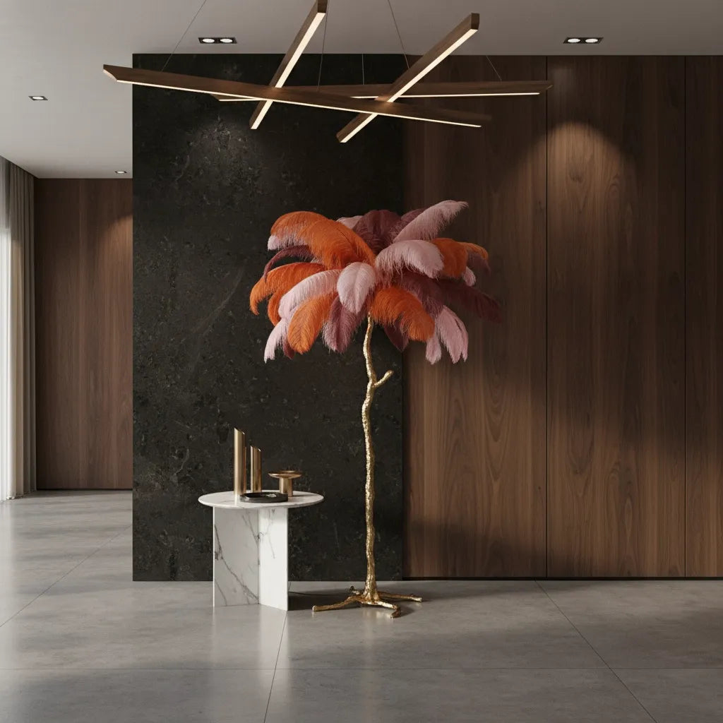 Lampe Plume d'Autruche