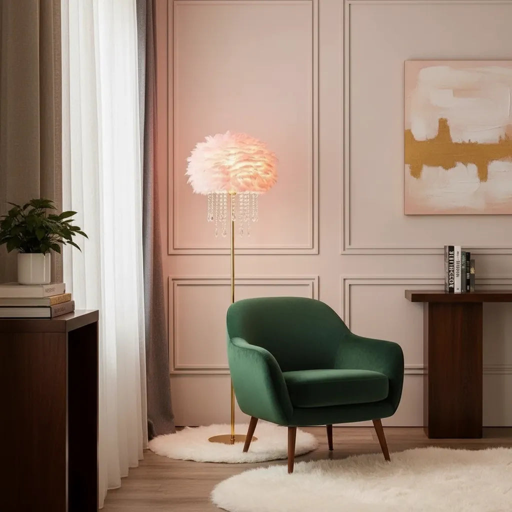 Lampe Plume sur Pied