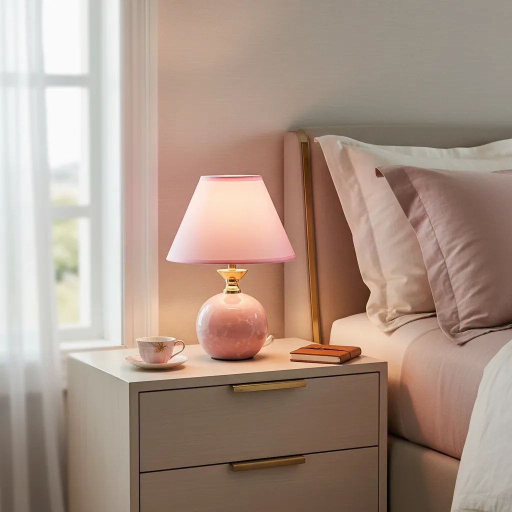 Lampe Rose de Chevet
