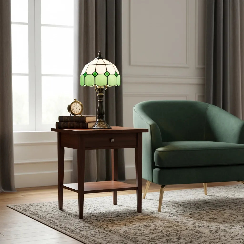 Lampe Tiffany Émeraude Élégance