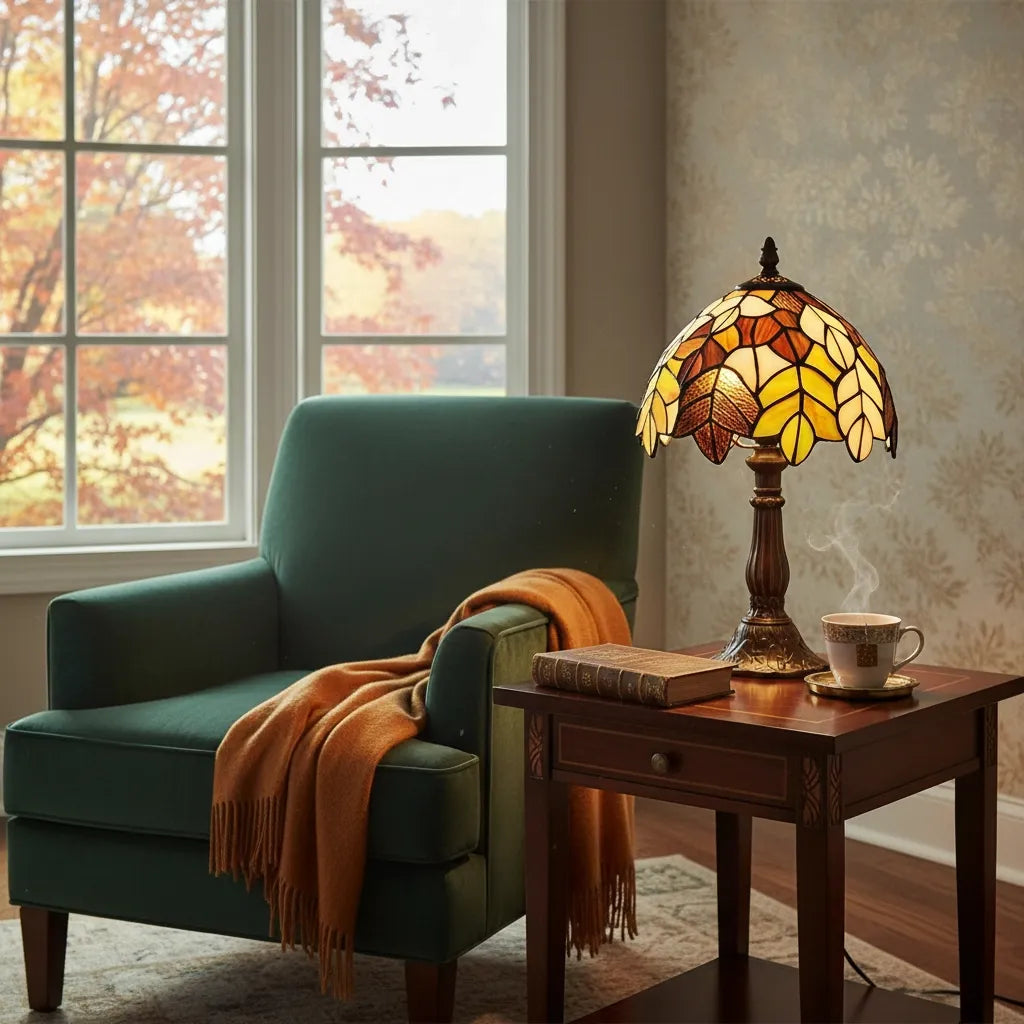 Lampe Tiffany Feuillage Doré