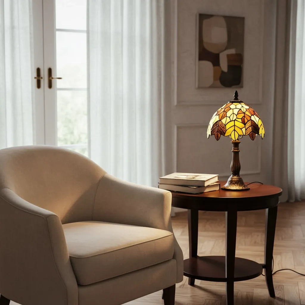 Lampe Tiffany Feuillage Doré