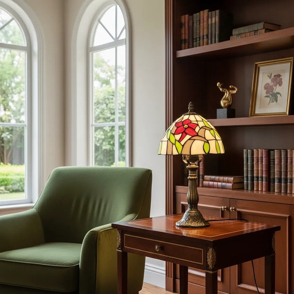 Lampe Tiffany Fleur Écarlate