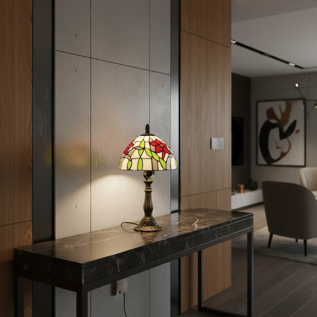 Lampe Tiffany Fleur Écarlate