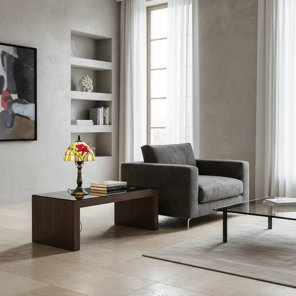 Lampe Tiffany Fleur Écarlate