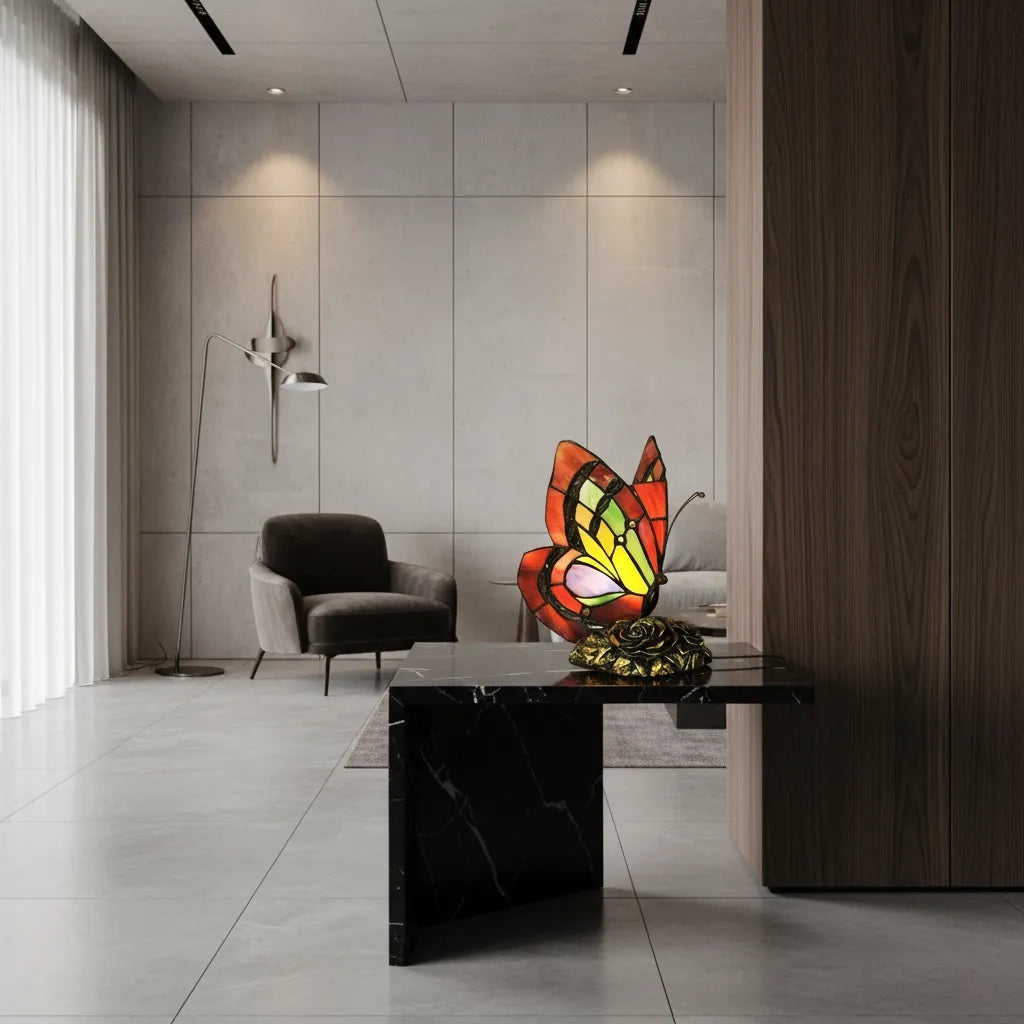 Lampe Tiffany Papillon Vintage