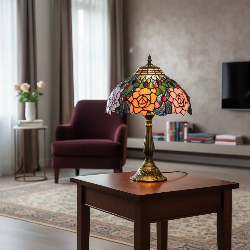 Lampe Tiffany Roseraie