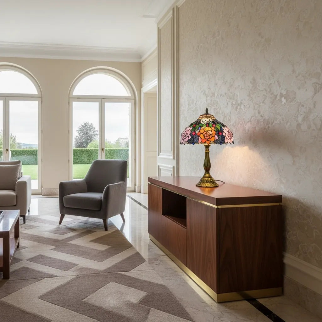 Lampe Tiffany Roseraie