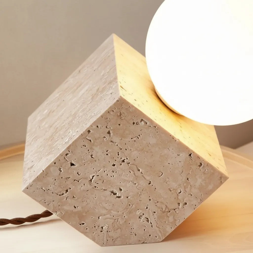 Travertin Lampe